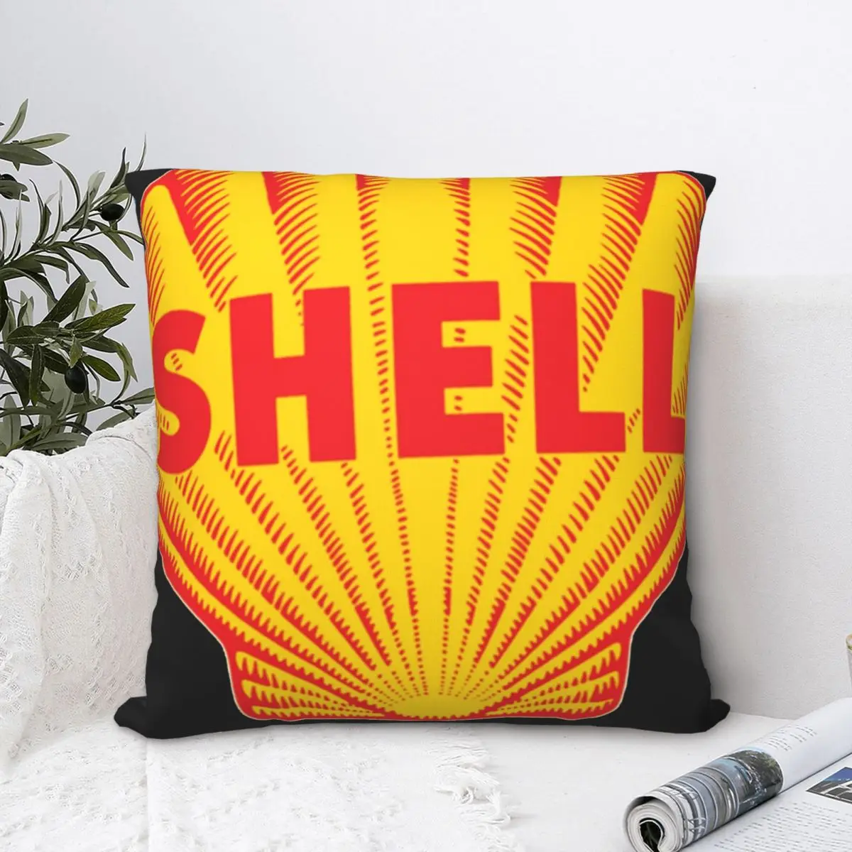 

Shell Logo 7 Essential Square Pillowcase Polyester Pillow Cover Velvet Cushion Zip Decorative Comfort Throw Pillow For Home Sofa
