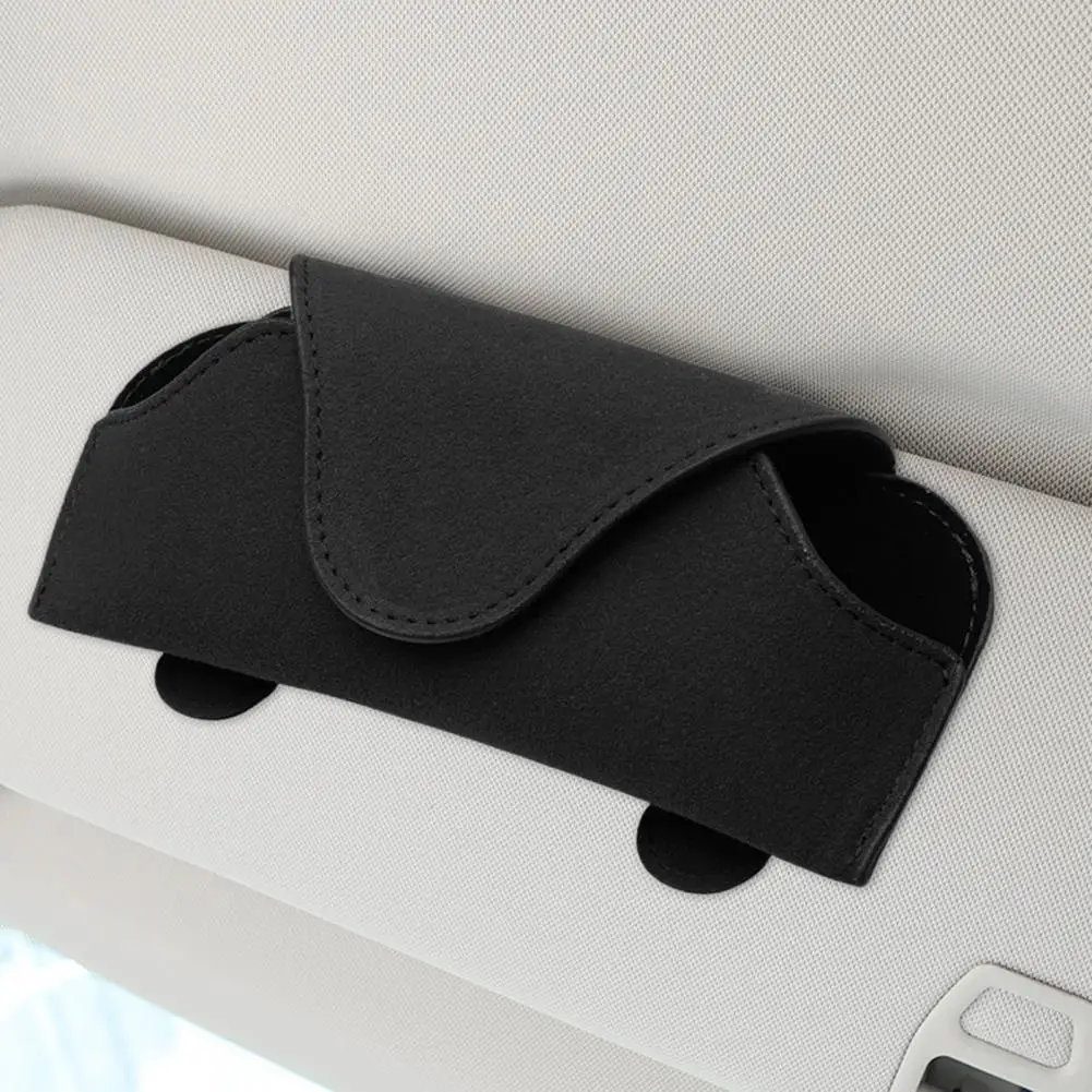

Car Sunglasses Case Excellent with Hidden Magnetic Closure Lightweight Car Visor Eyeglasses Protective Bag Auto Accessories