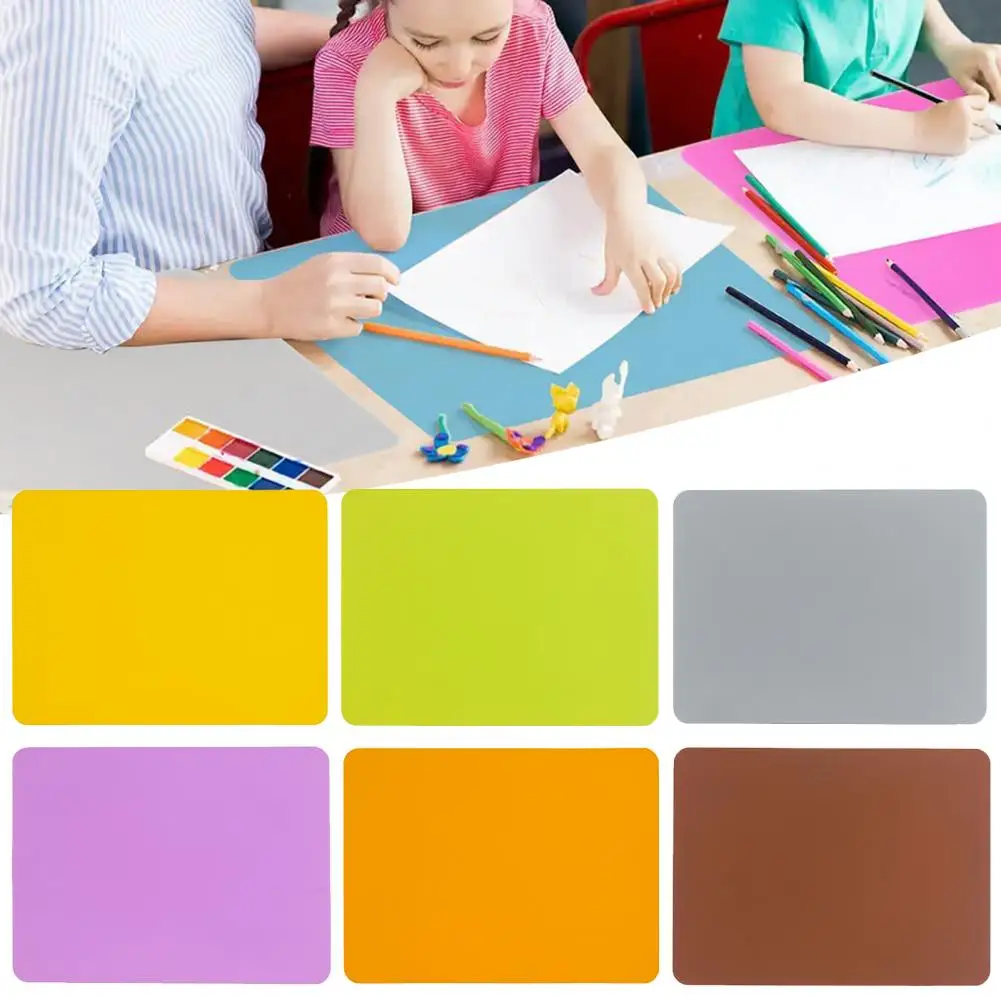 2 Pcs Drawing Board Waterproof DIY Reusable School Students Silicone Painting Drawing Mat Art Supplies