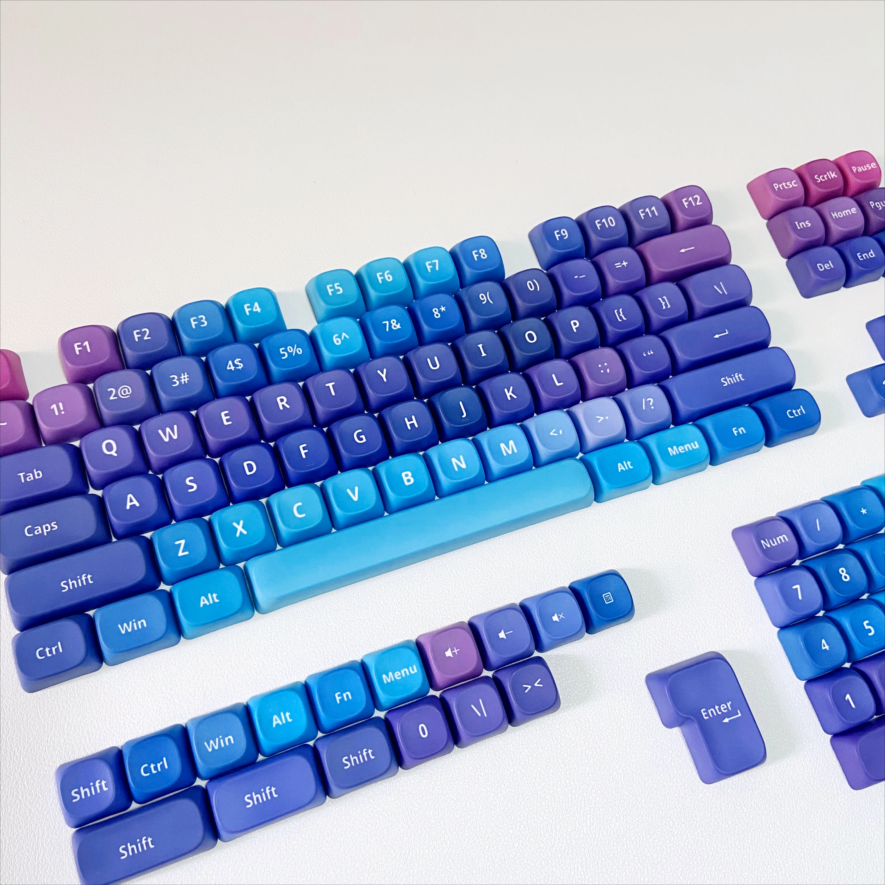Purple Glitter PBT Keycaps - Rainbow Macarons