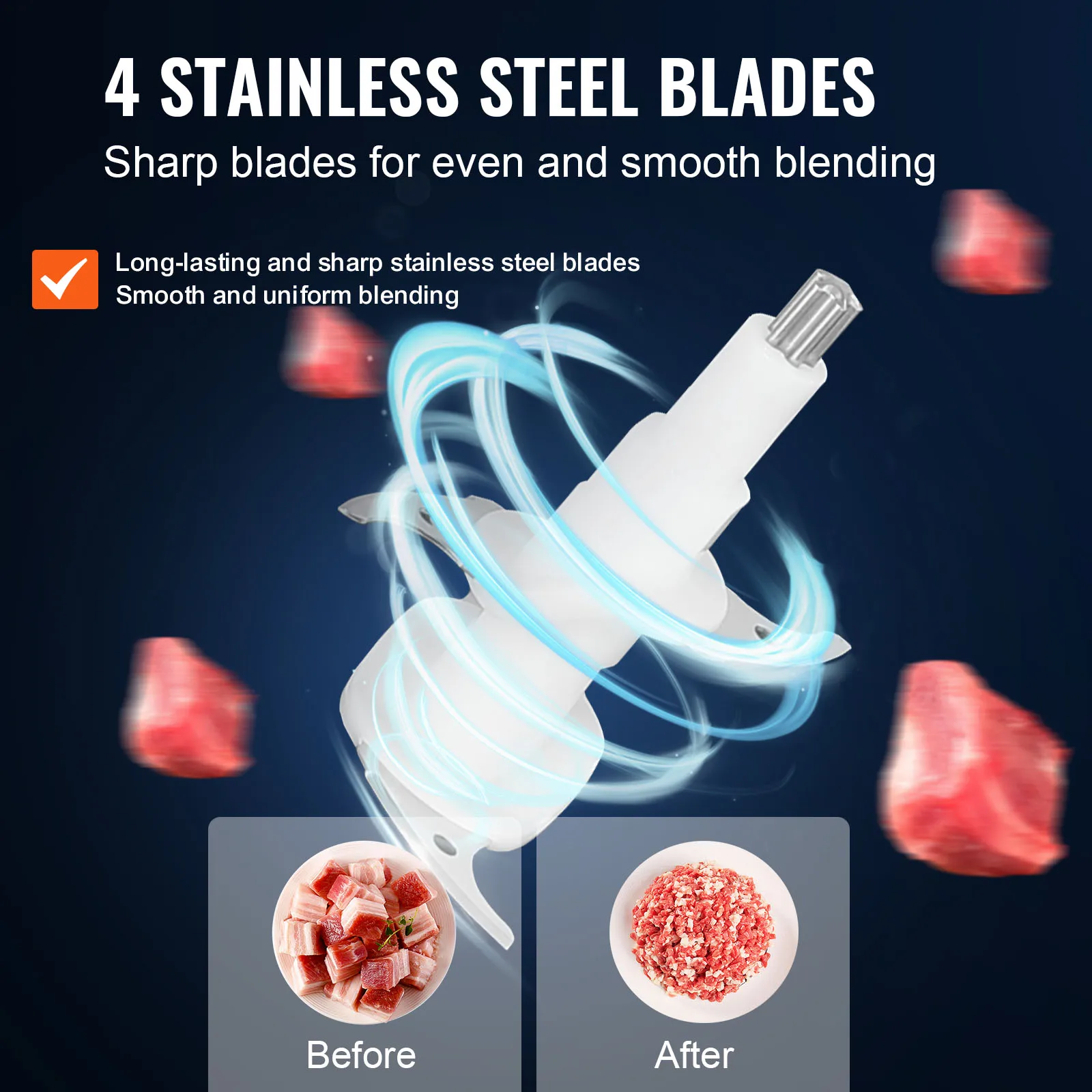 VEVOR Electric Meat Grinder with Stainless Steel Blades