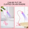 Nail LED UV Lamp for Drying Gel Nails Polish Clip-On Flexible Desk Mini Portable USB Nail Lamp UV Light Dryer for Manicure Salon 2