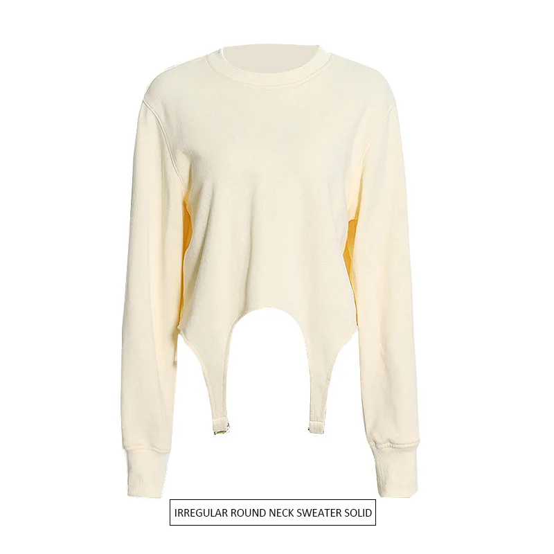 women-autumn-winter-irregular-pullover-sweater-round-neck-solid-color-casual-all-match-short-top-women-clothing