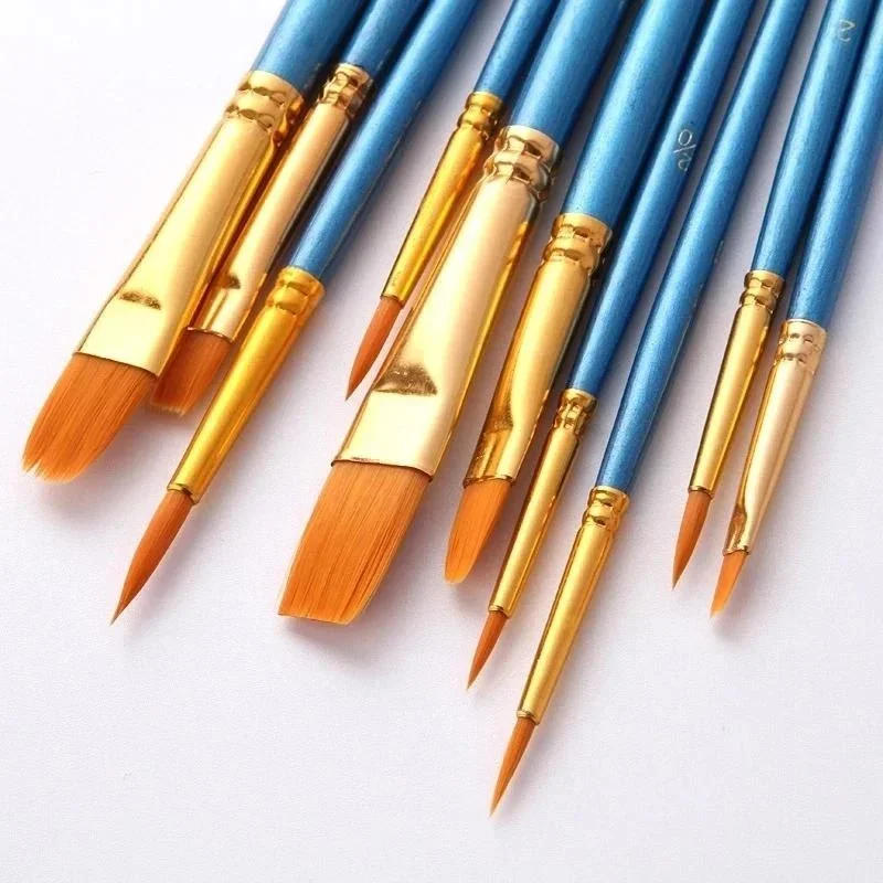 Arts Painting Set,10pcs Nylon Paint Brushes & 12 Colors Art Paint for Children Adults , Art Supplies