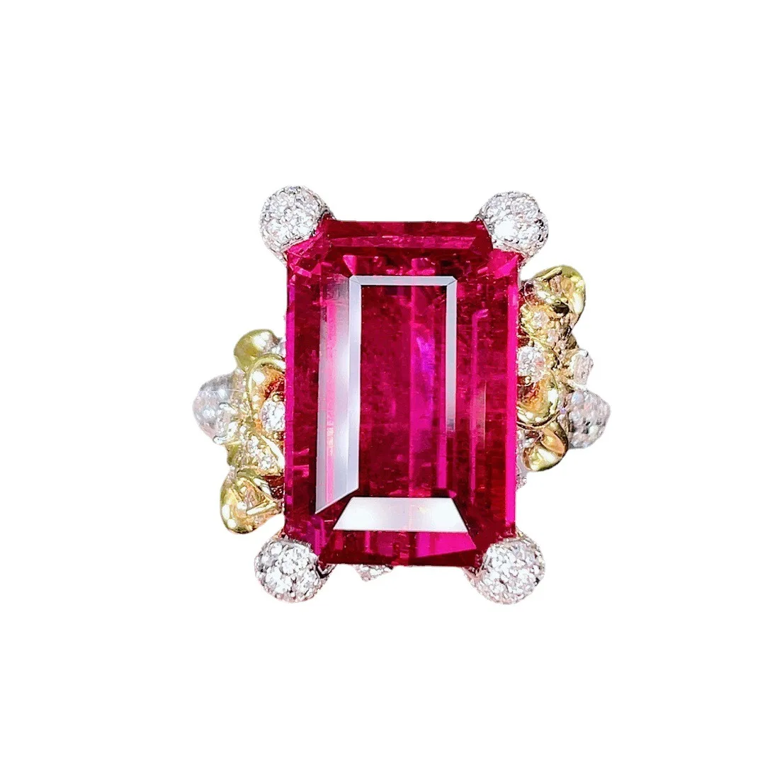 Bague En Or 18 Carats Avec Rubis Et Perle - Poids 2.43 G, Taille 55 - Très Bon état Occasion
