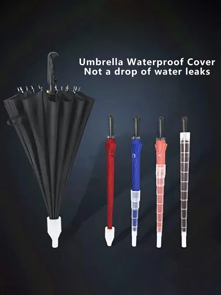 Umbrella Waterproof Cover 70cm/80cm Plastic Non-drip Car Retractable Cover Home Sleeve Holder Drip-proof Umbrella Transparent