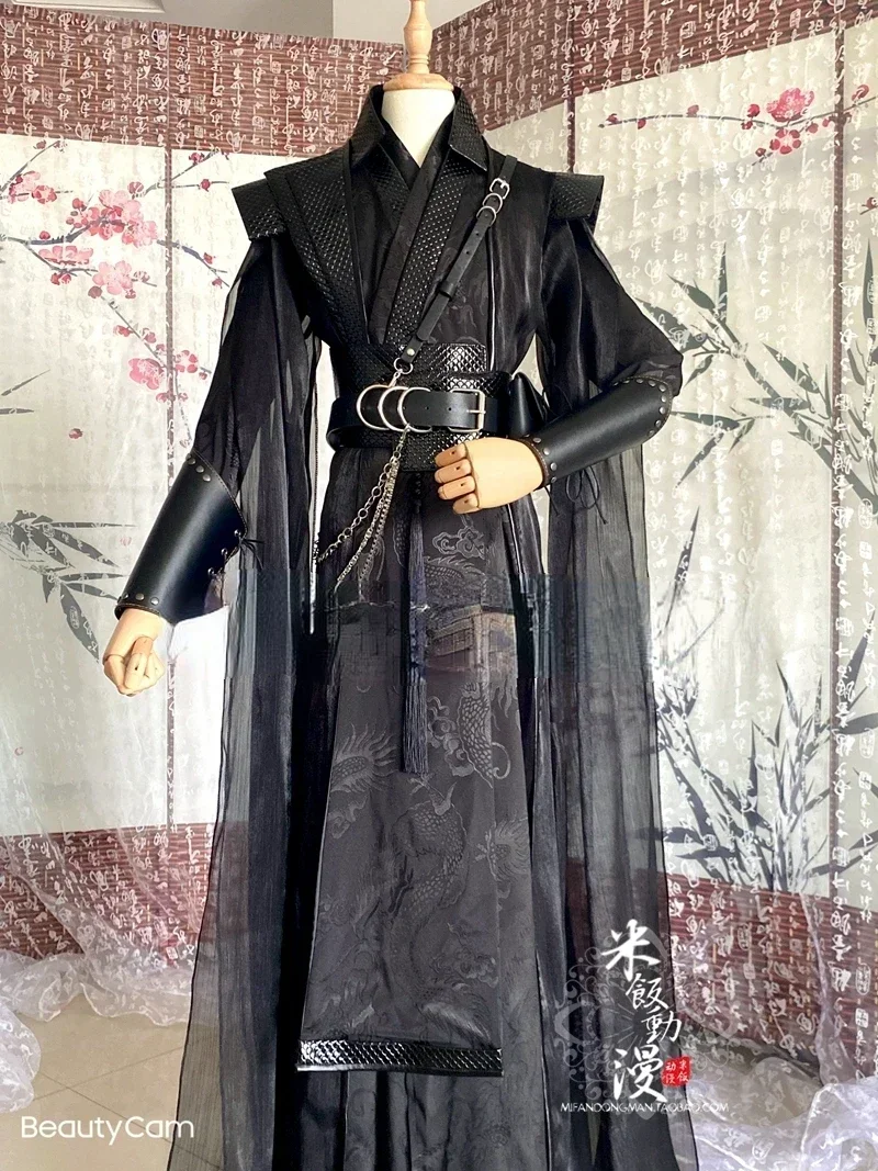 

Chinese Black Luxurious Hanfu Anime Tian Guan Ci Fu He Xuan Cosplay Costume Sha Po Lang Gu Yun Outfits for Hallween Custom Made