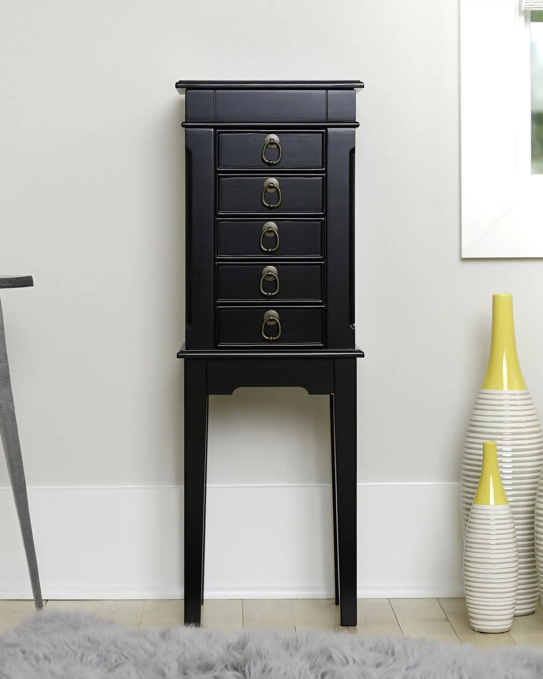

Hives and Honey Womens Kami Black Jewelry Armoire for Organizing