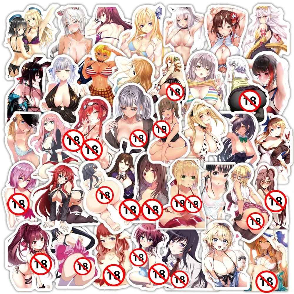 10/30/50PCS Anime Hentai Waifu Girl Stickers For Laptop Motorcycle Guitar DIY Graffiti Decals Sexy Girls Sticker Toys