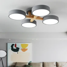  Nordic Style Personalized Macaron Ins Chandelier Bedroom Ceiling Decoration Lamp Modern Minimalist Wood Art Living Room Led Lamp 