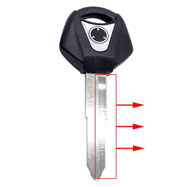 1PC 43mm Fit for YAMAHA YZF XJR1300 FJR1300 MT09 MT07 XJ6 TMax FZ6 FZ8 R3 R1 R6 Motorcycle Uncut Blade Blank Key Embryo Black right