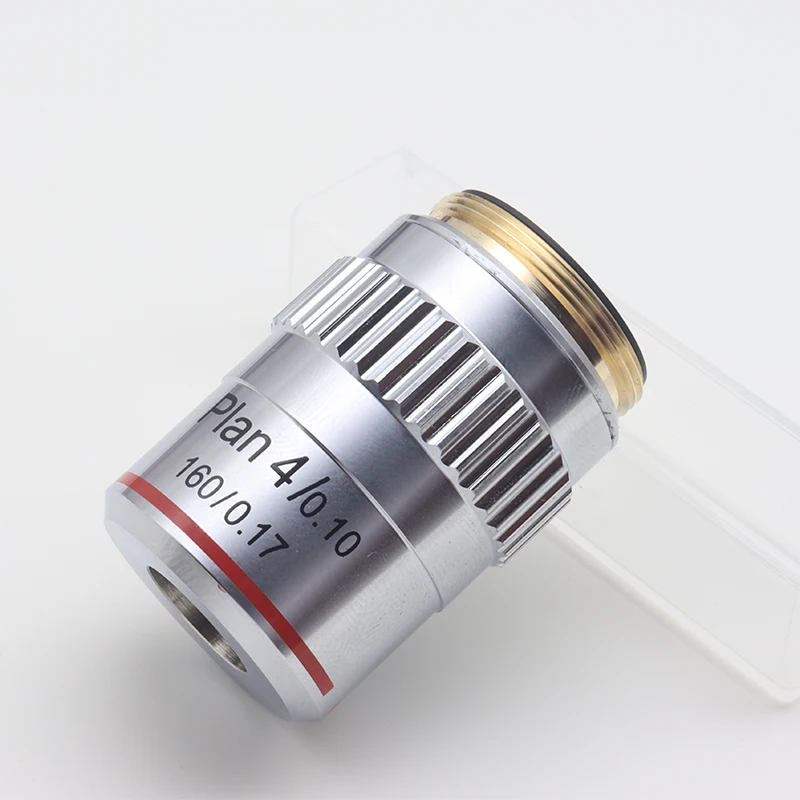 4x Plan Microscope Achromatic Objective lens Biological Microscope Lens parts DIN160 0.1mm microscope objective lens