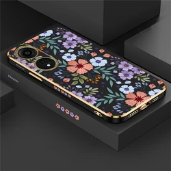Luxury Plating Shockproof Floral Phone Case - Elegant and Protective Back Cover for A5 2020 (Black-257)