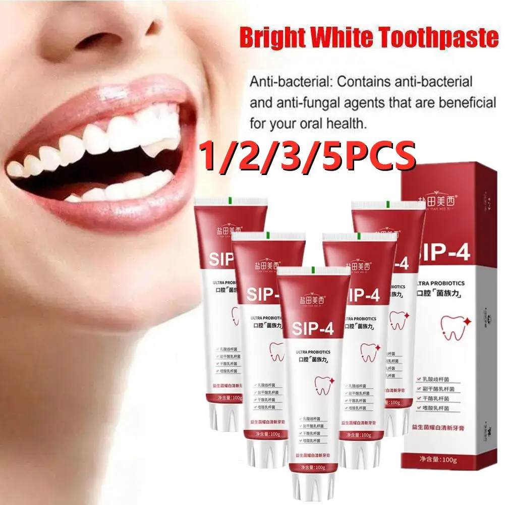 

1/2/3/5PCS Sip-4 100g Probiotic Toothpaste Brightening & Stain Fresh Whiten Teeth Sp-4 Toothpaste Toothpaste Removing Bad Breath