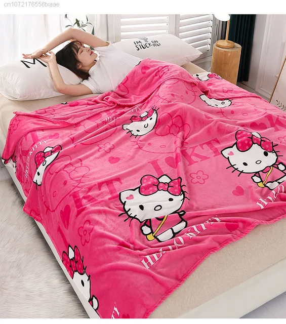 Sanrio Hello Kitty Plush Blanket Bed Sheet Children Adult Soft Blankets  Cartoon Aircondition Nap Blanket Spring Fluffy Quilt - Blanket - AliExpress