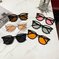 Fashion Square Sunglasses Women Clear Ocean Lens Shades UV400 Men Retro Rivets Decoration Orange Pink Sun Glasses Gafas De Sol 2