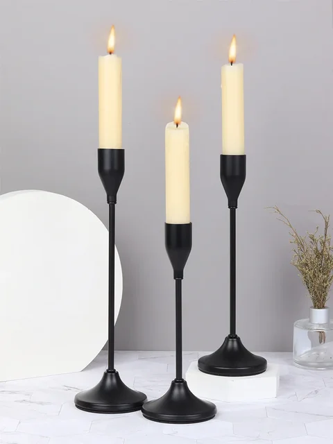 3Pcs/Set European Style Metal Candle Holders Candlestick Fashion Wedding Table Candle Stand Exquisite Candlestick Christmas Tabl 2