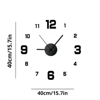 Creative Frameless DIY Wall Clock Wall Decal Home Silent Clock Living Room Office Wall Decoration 6