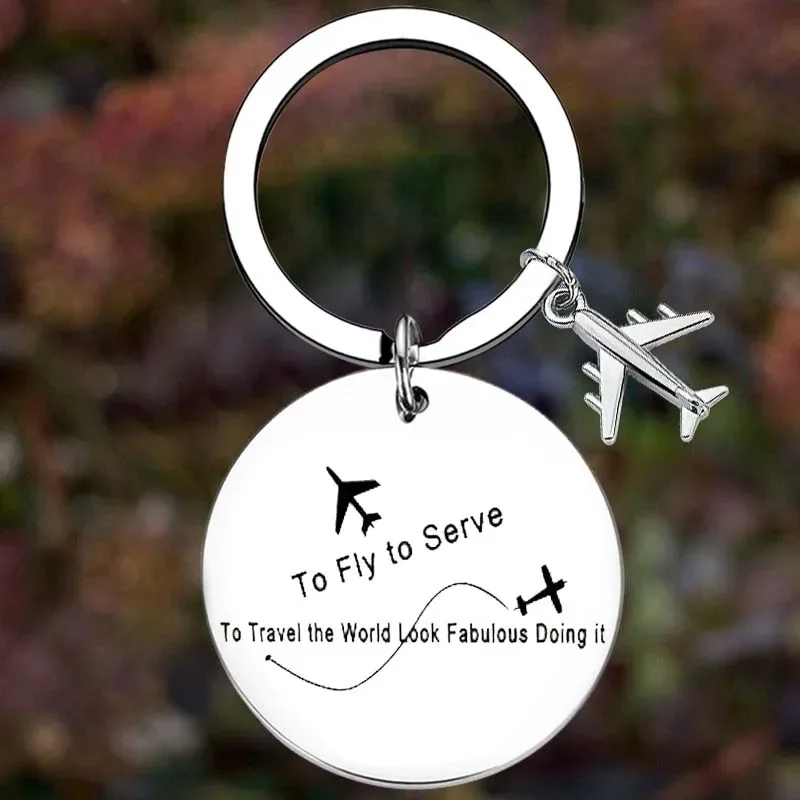 

Metal Flight School Gifts Flight Attendant Gift Keychain Women New Pilot Graduation Gift Key Chain Pendant Jewelry Aviation Gift