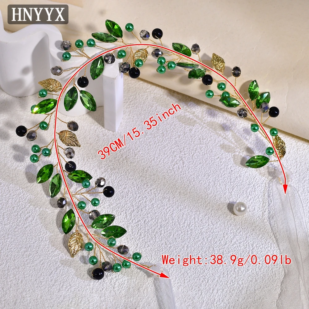 HNYYX Green Bling Rhinestone Belt Daily Fashion Crystal Party Prom Dress Belt Alloy Leaf Bridal Wedding Gown Sash SA233