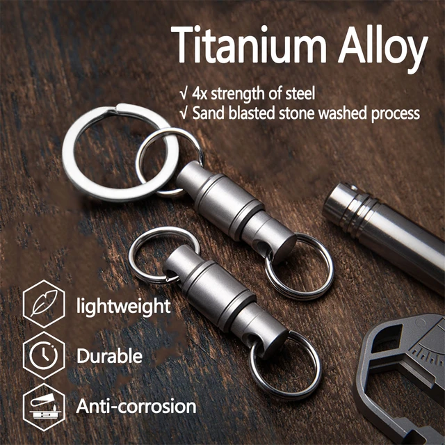 Titanium Alloy Locking Carabiner  Titanium Alloy Key Ring Clip - Titanium  Alloy - Aliexpress