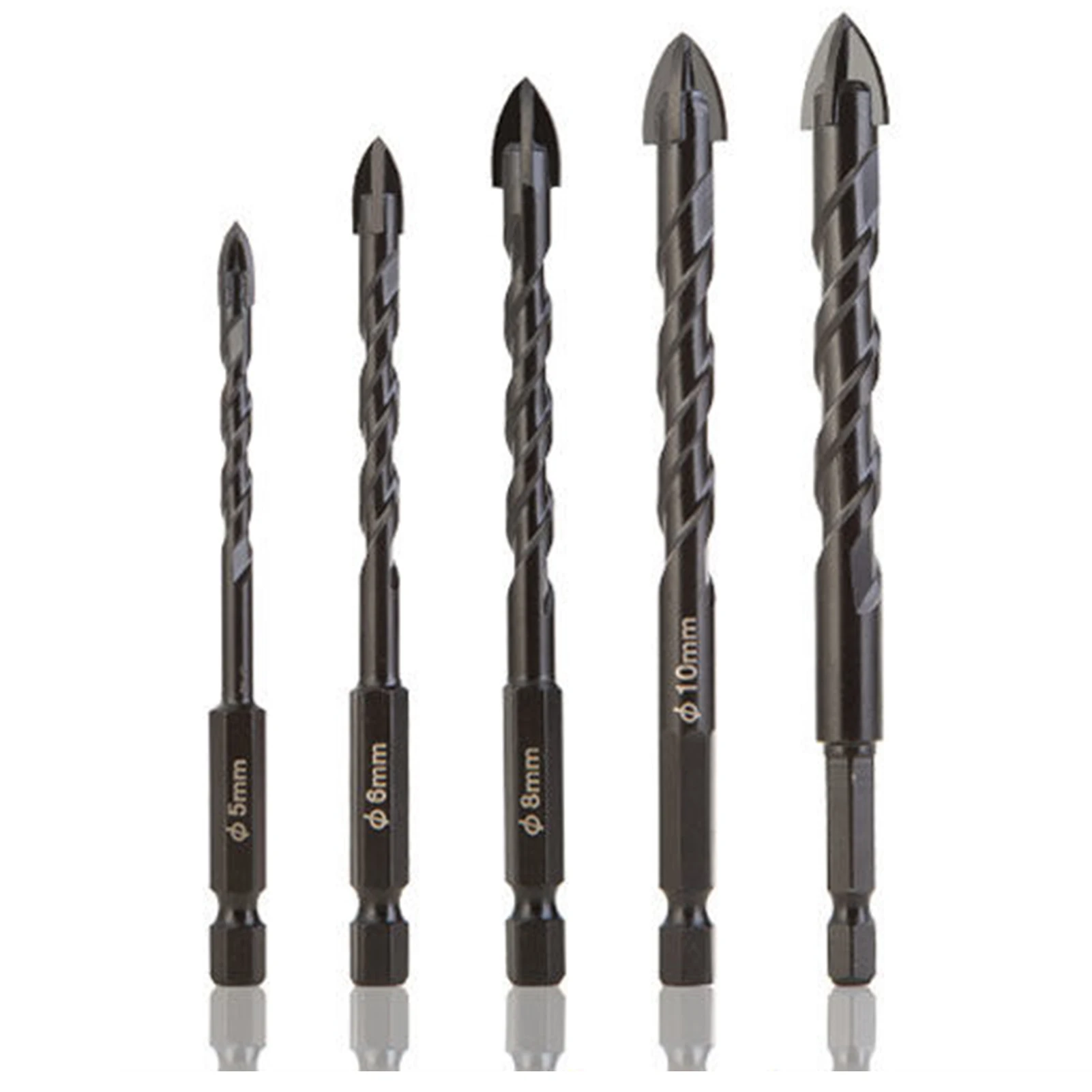 5mm/6mm/8mm/10mm/12mm Concrete Drill Bit Set Tile Carbide Tip Set For