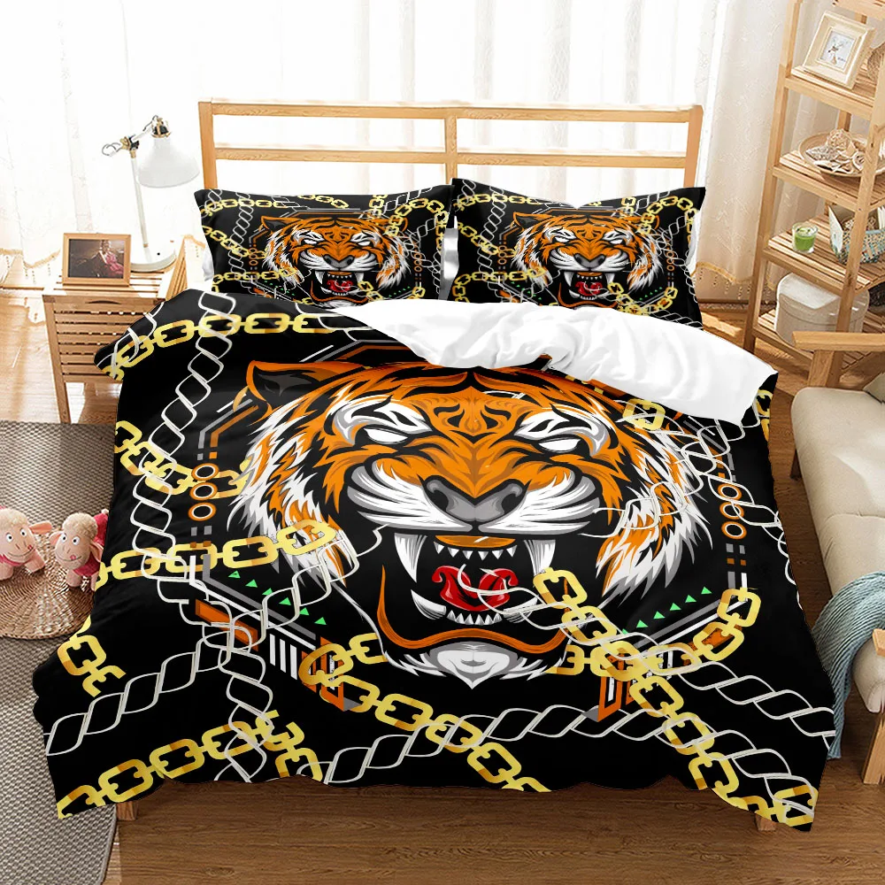 

Luxury Tiger Bedding Set Animal Theme Duvet Cover Set 3d Bedding Fashion Printing Bed Set Children Queen Duvet Cover Bedding Set