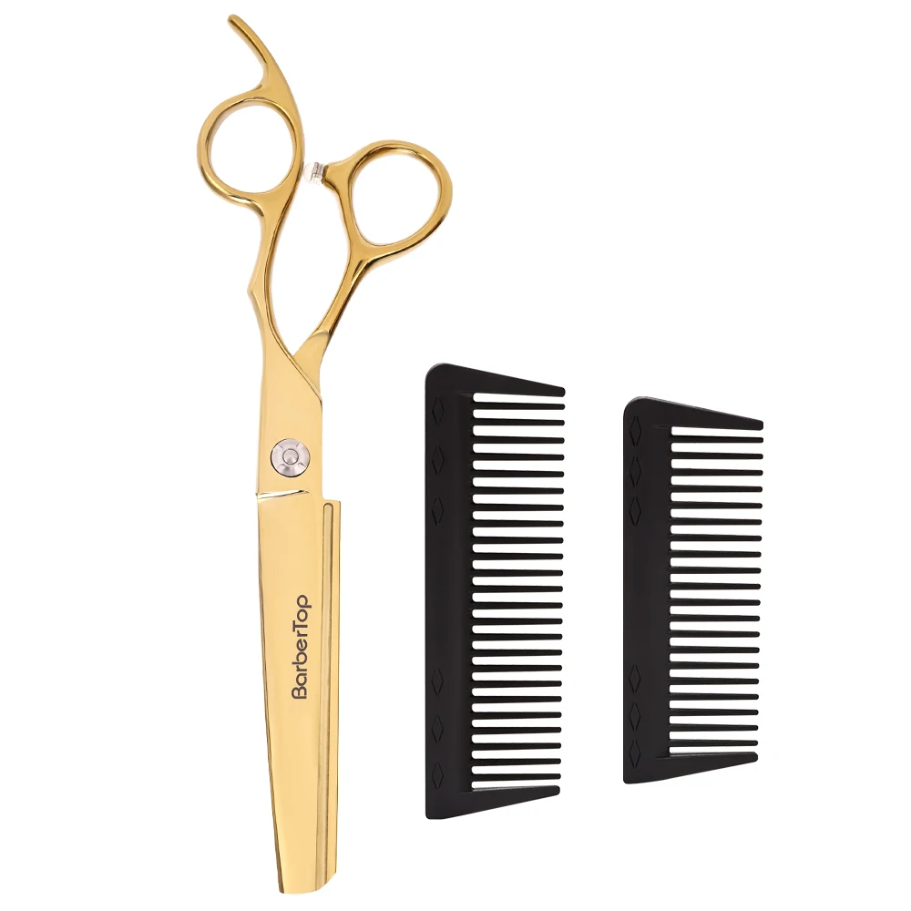 Description Picture 3 of itemBarbershop Haircut Flat Scissors Set 6.0 Inch Stainless Steel Hair Scissors With Comb Professional Hairdresser Hair Cutting Tool