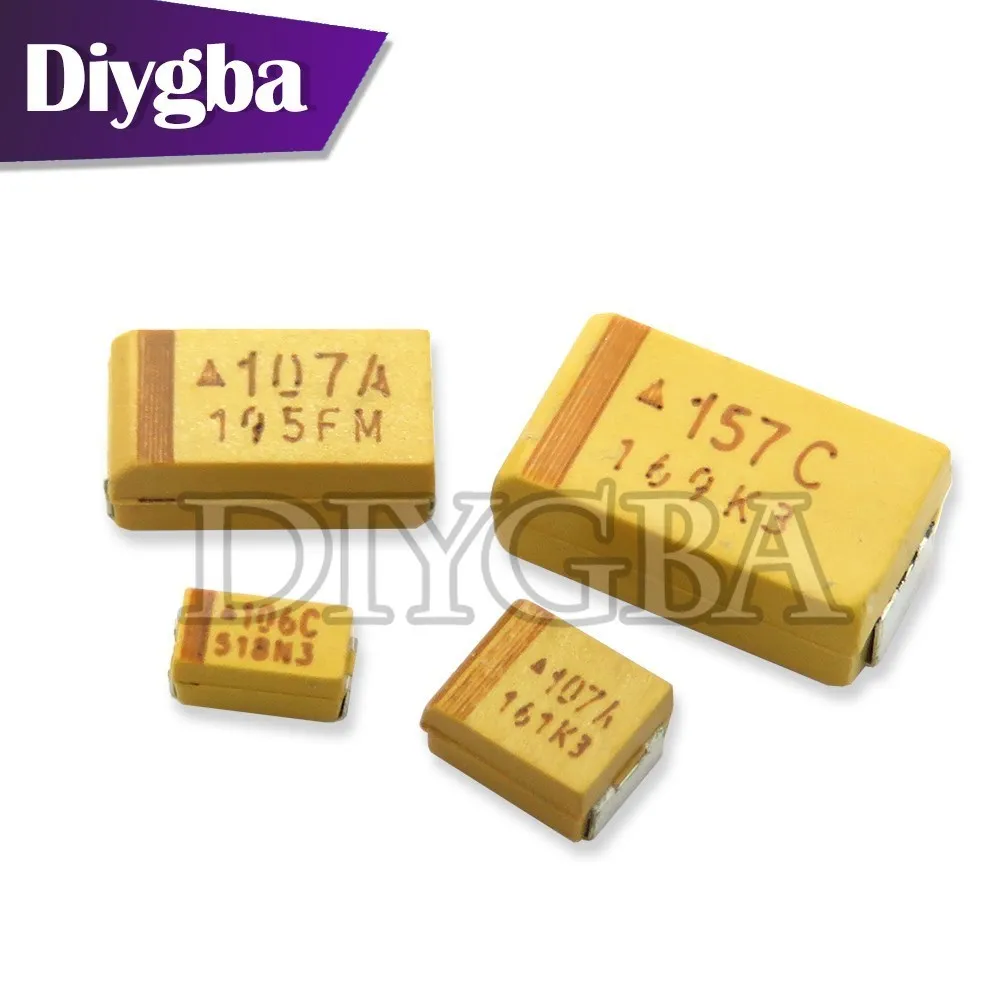 Tantalum Capacitor 10PCS A B C D Type Tantalum Capacitor 100UF 150UF 220UF 330UF 470UF 680UF 6V 6.3V 10V 16V 25V 35V 50V 4.7/6.8/10/15/22/33/47UF