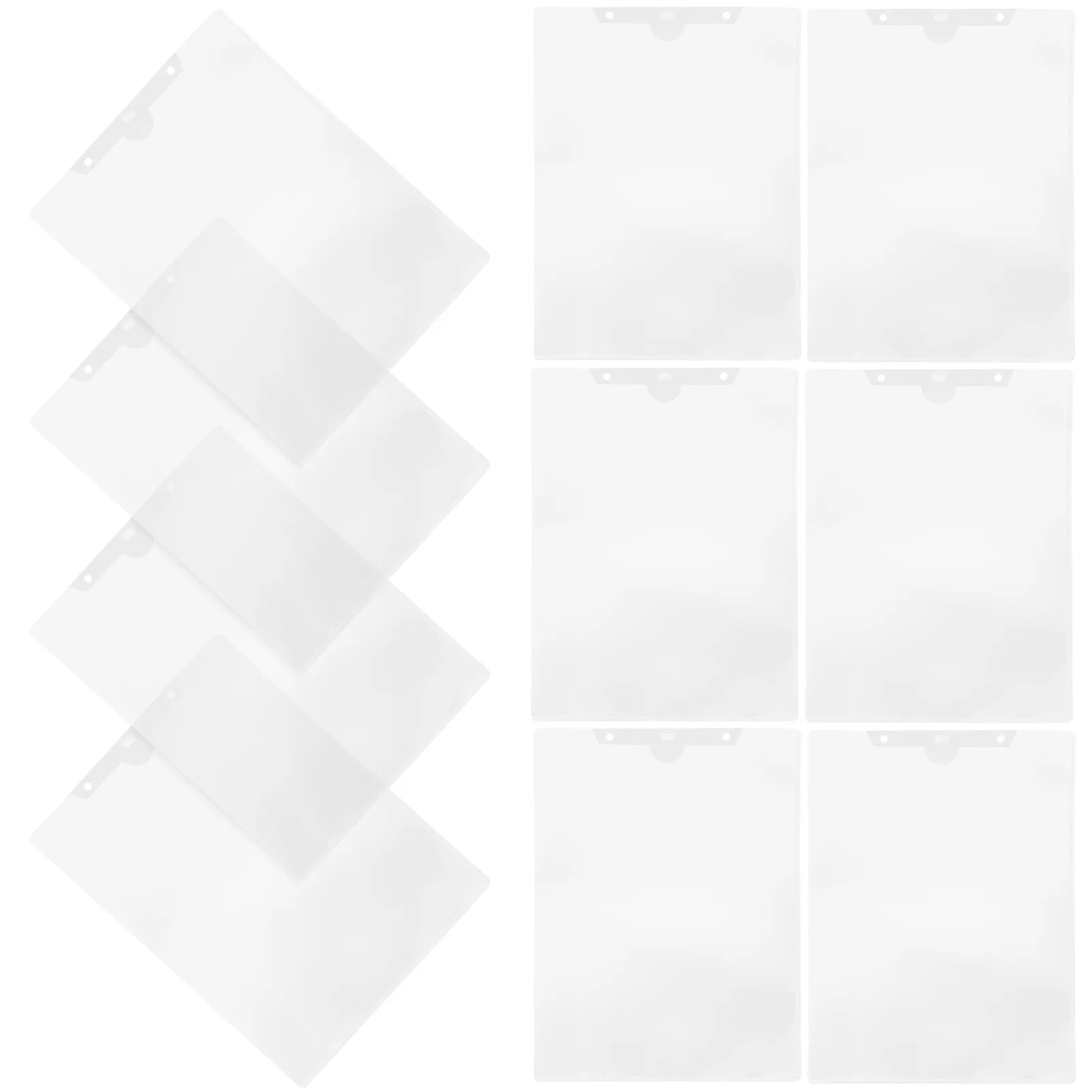 

10 Pcs Bagging Rubber Sleeve Folder Clear Project Pockets Plastic Pp Paper Storage Holder