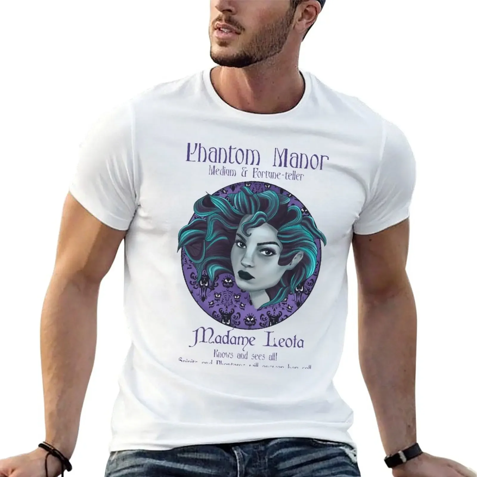 T-Shirt Lady Leota - Haunted Mansion T-Shirt Hippie Clothes Blanks Camicie Da Allenamento Per Uomo