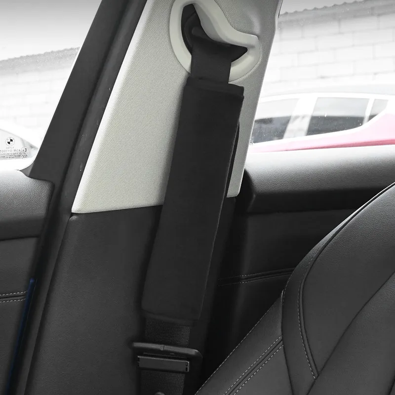 Car Seat Belt Cover Shoulder protect Cushion Adjustable Plush Pad For Jaguar series XE XJ XEL F-TYPE XK Interior Accessory 1Pcs