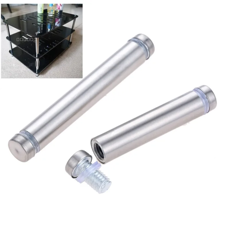 Cabeça Dupla Publicidade Parafusos Standoff Parafusos Mount Bancada Suporte Espelho de Vidro Prego Fastener Hardware 10 Pcs Aço Inoxidável