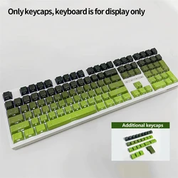 Premium Black Marble PBT Side - Engraved Keycap Set with Crack Design - Dual - Color Finish (134 Keys Matcha)