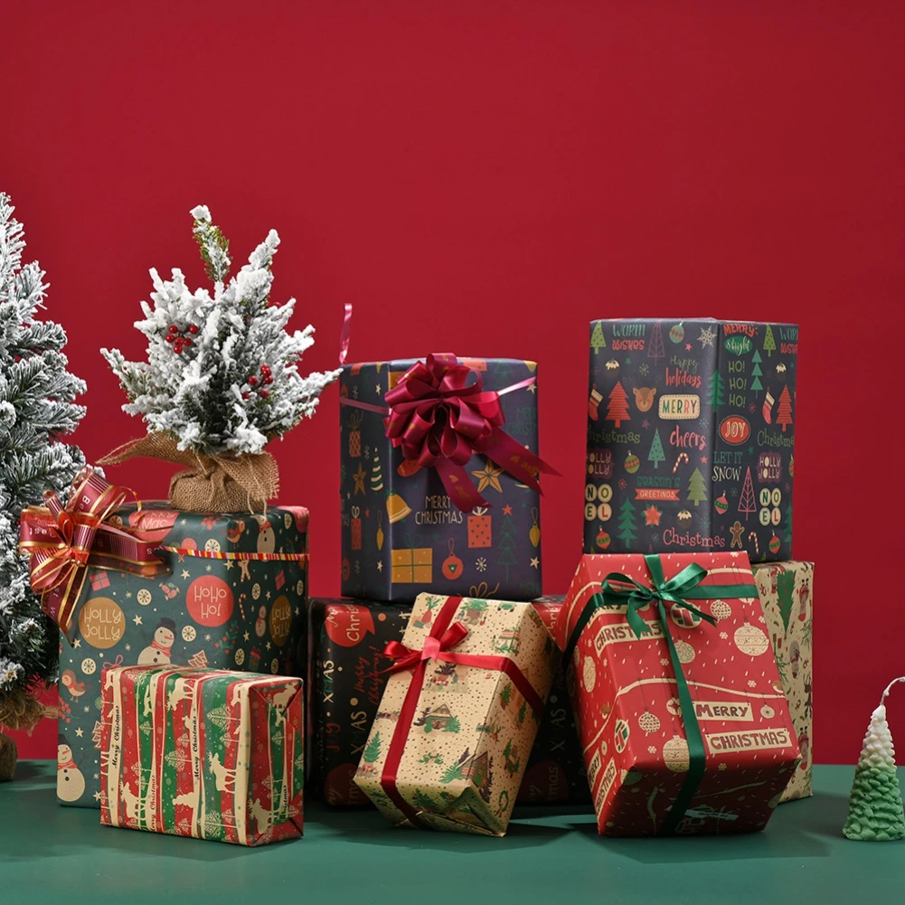 Christmas Wrapping Paper Merry Christmas Decoration Wrapping Gift Wrap Paper New year Scrapbooking DIY Cardmaking Crafts