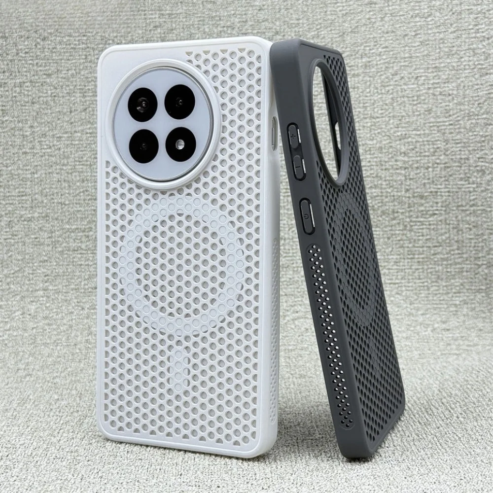 Luxury Breathable Honeycomb Magnetic Case - Hard Plastic Shockproof Cover with Magsafe Wireless Charging Compatibility