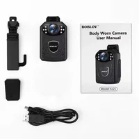 BOBLOV KJ21 Caméra corporelle de police 1296P HD, enregistrement 10 heures, vision nocturne, caméra portable légère pour la sécurité extérieure 6