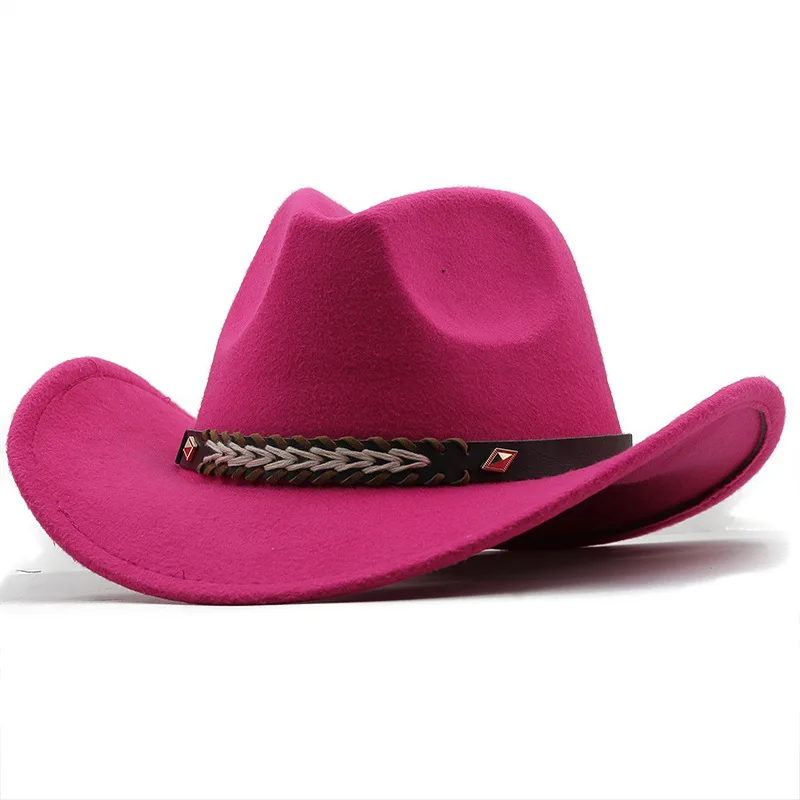Belt Western Cowboy Top Hat for Men Women Vintage Wide Brim  display picture 2