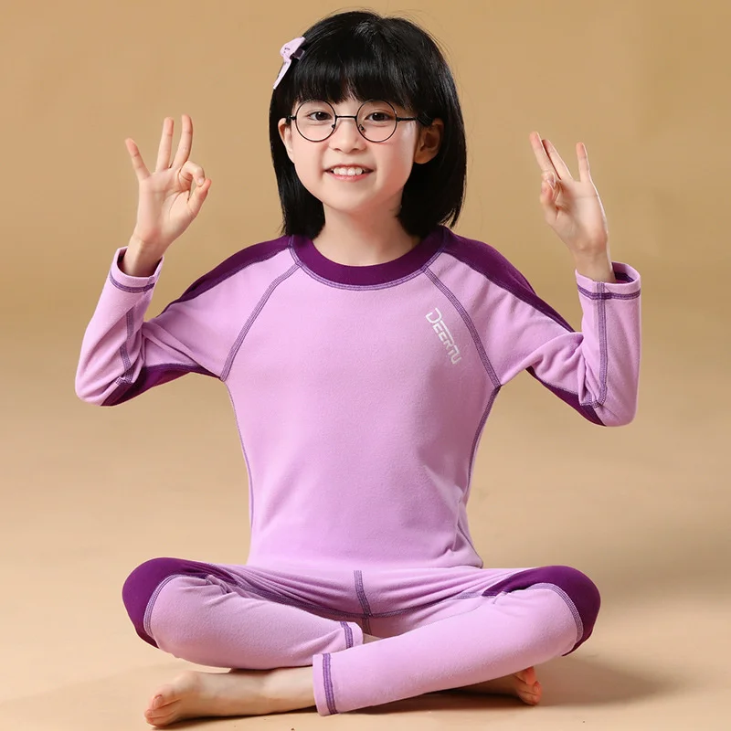Thermal Underwear for Boys children clothes children underwear suits Fleece 37&deg;C Constant Temperature Warm Two Pieces Children Winter Clothes Set Teenage Kids Long Johns