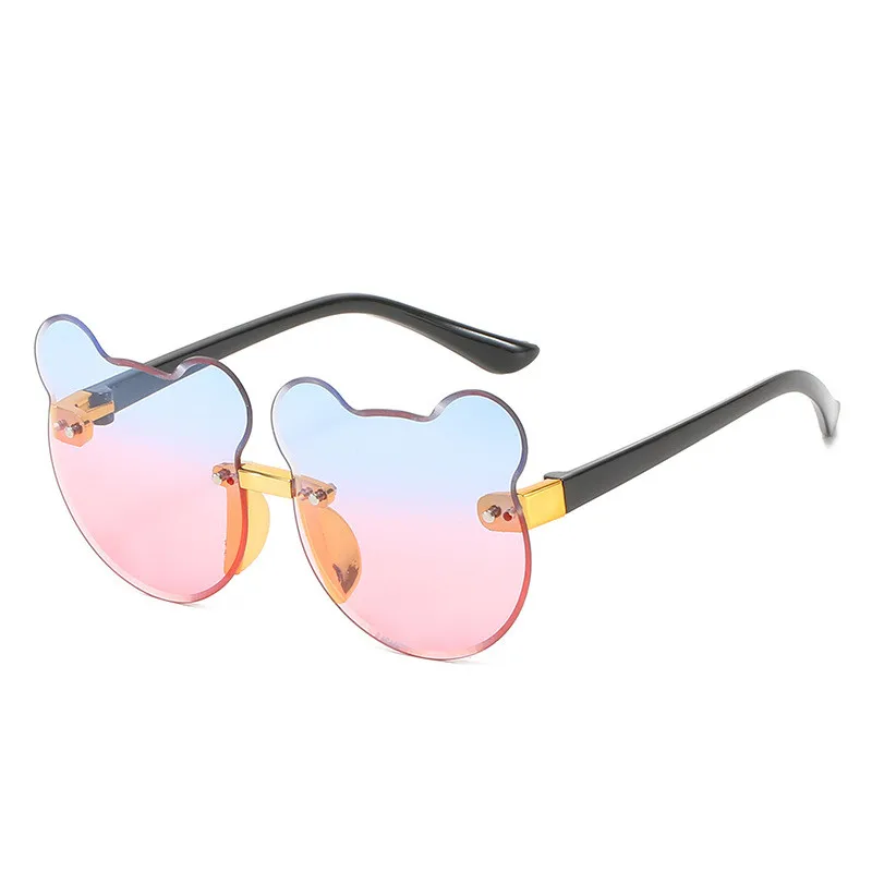 Kids sunglasses Cute Bear Cat-shaped Rimless Round UV400