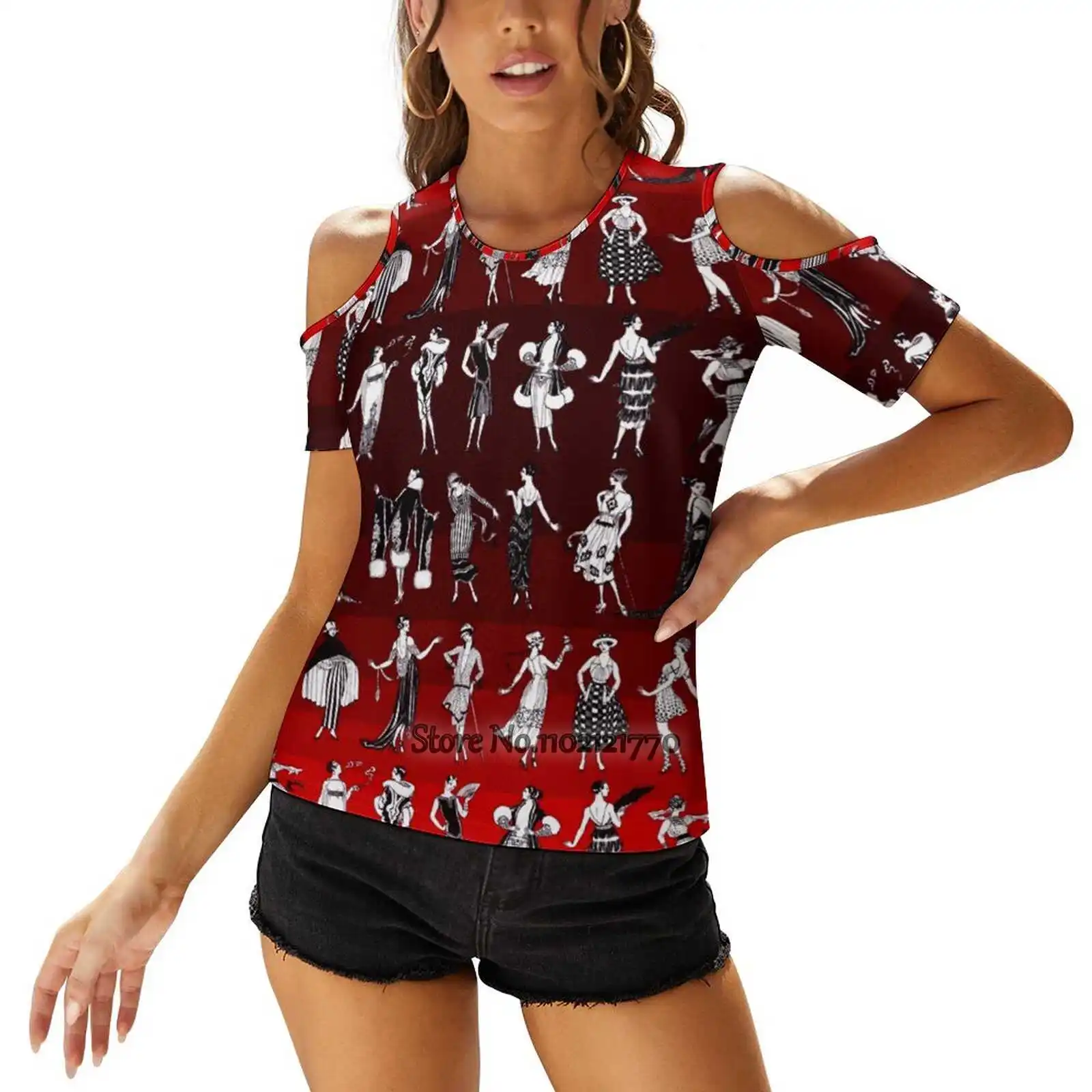 La Vie Parisienne - Ruby T-Shirt Con Stampa Donna Estate Casual Top Streetwear T Shirt Magliette Coreane Paris Vintage Arte Moda