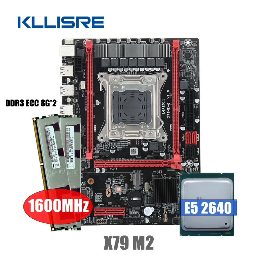 Kllisre X79 Motherboard Combo Kit Set Lga 2011 E5 2640 Cpu 2*8gb Memory