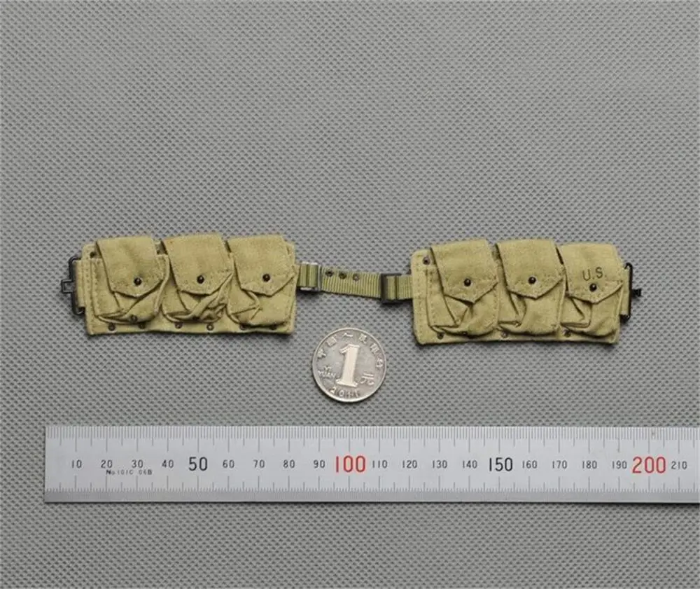 

Hot Sales 1/6th WWII Series US Ranger Captain Army Soldier BAR Bullet Belt Bags Model For 12inch Action Figures Collect