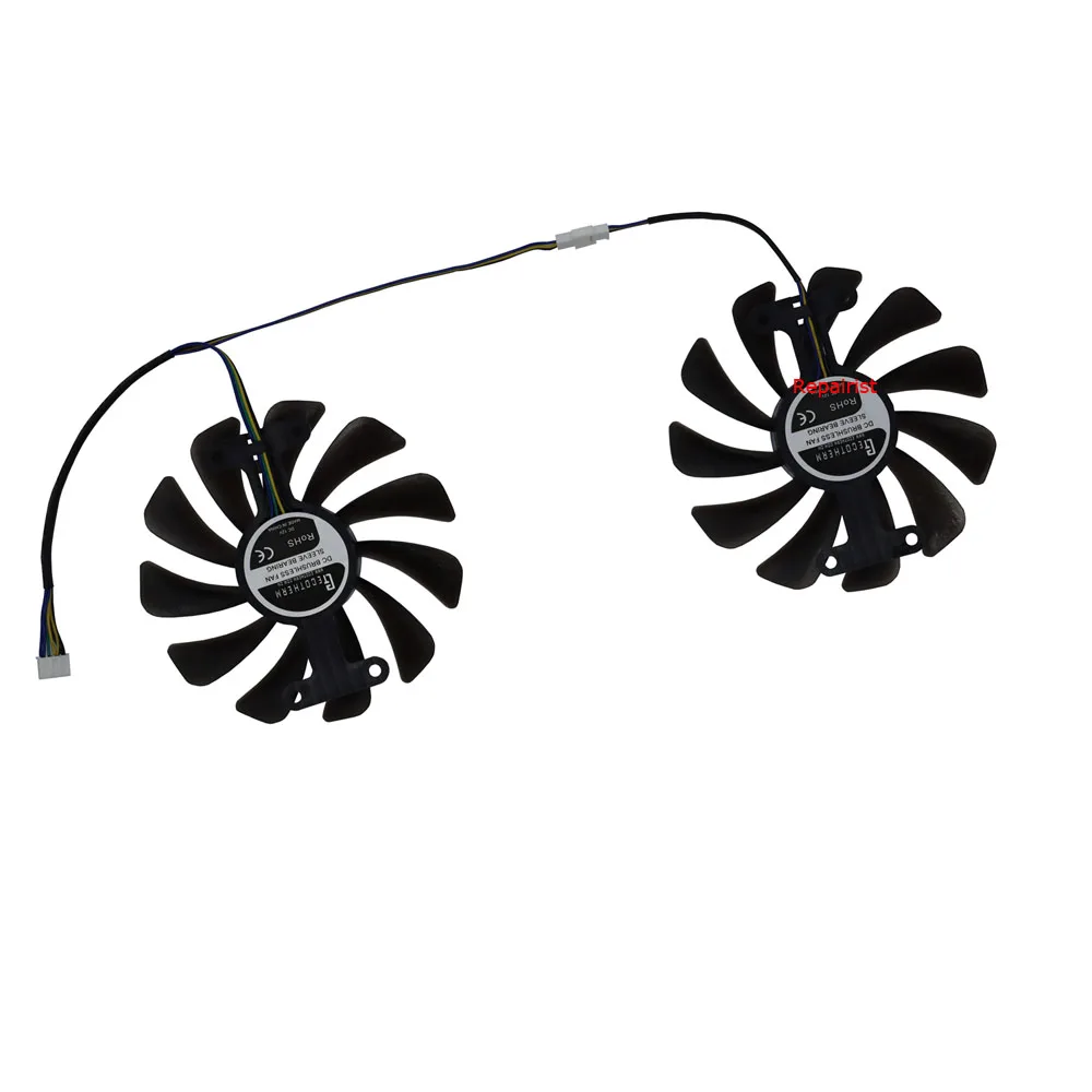 GPU 비디오 카드 선풍기, 그래픽 카드 냉각, KUROUTOSHIKOU GTX 1070Ti GALAKURO white,KUROUTOSHIKOU GTX 1080 OC, 세트당 2 개