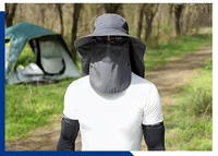 60-65cm Big Head Unisex Men  Women Fisherman Hat Fat Man Big Number Neck Protector Face Shading Sunscreen Hat Leisure Travel Hat 2