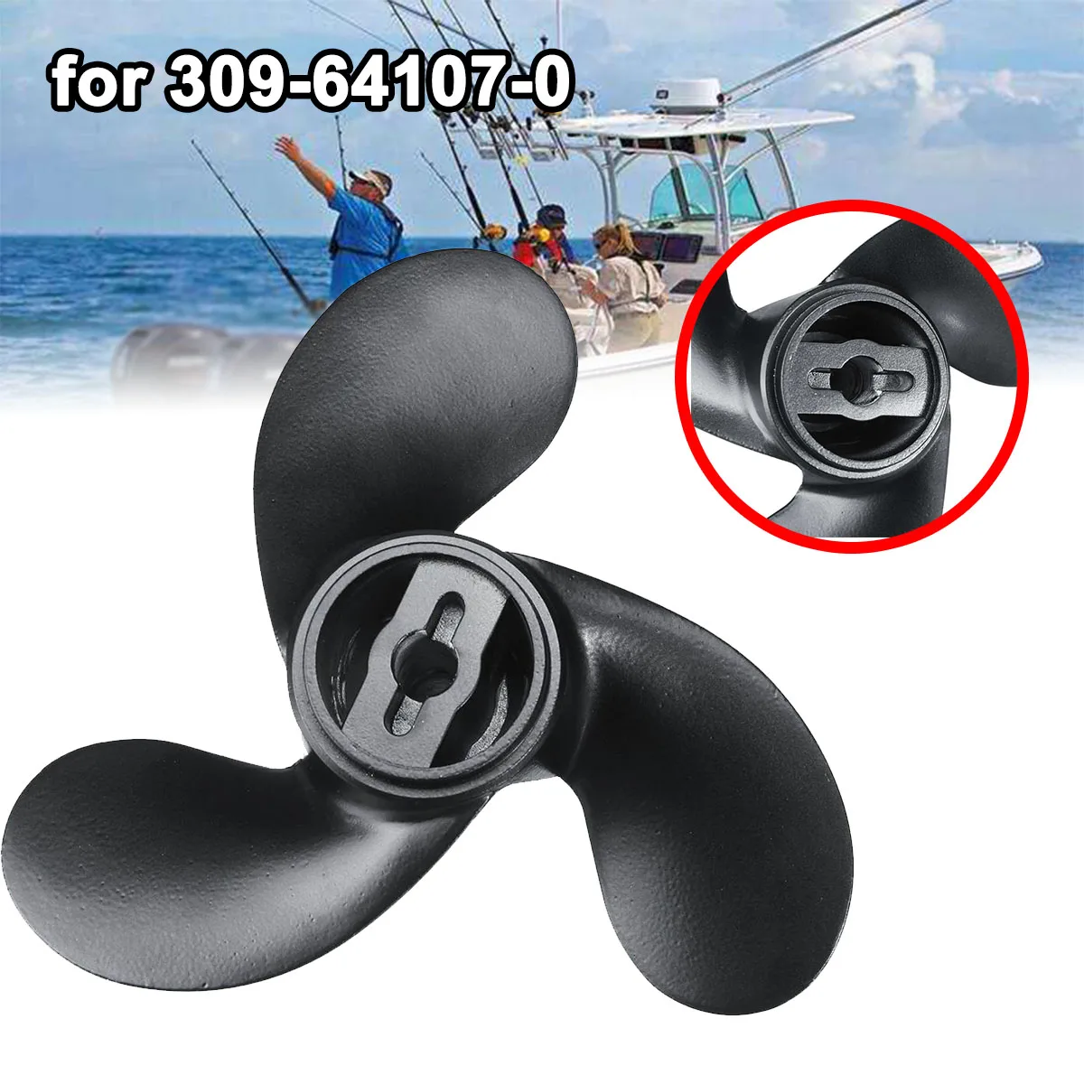

7.4 x 5.7 Marine Propeller 309-64107-0 For Nissan Tohatsu Evinrude Johnson 2.2-3.3HP Black 3 Blades R Rotation