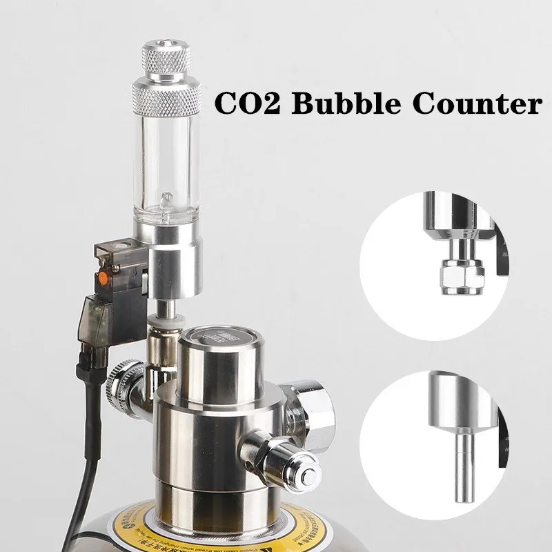 Aquarium CO2 Bubble Counter Regulator CO2 Reaction Control System Magnetic Solenoid Kit Check Valve Fish Tank Accessories 3