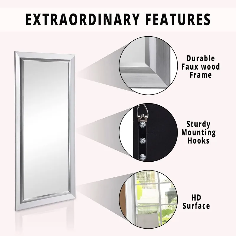 Tall Mirror Full Body Oversize Mirror Beaded Full Length Huge Mirrors for Bedroom Free Standing XL Floor Long XL