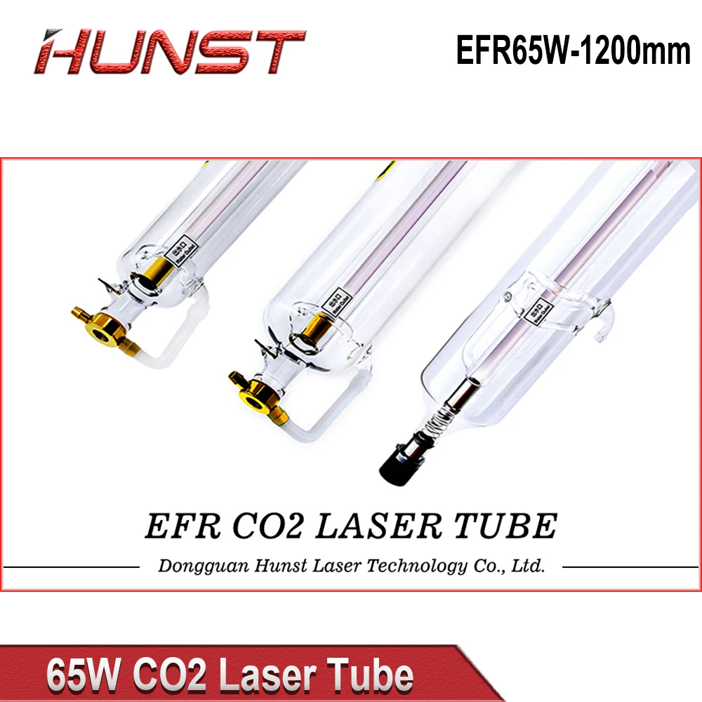 HUNST EFR 60-70W CO2 Laser Tube Diameter 55mm Length 1200mm Laser Tube Suitable For Engraving And Cutting Machine