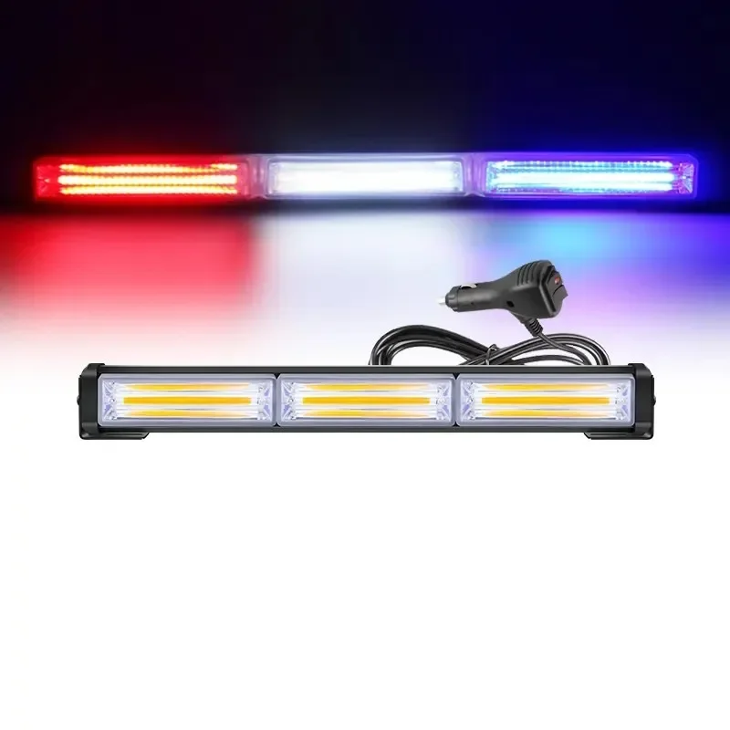 13 Inches Vehicle Warning LED Strobe Light Bar Traffic Emergency Flashing COB Light Bars Waterproof Hazard Flashlight for Trucks emergency light car strobe light
